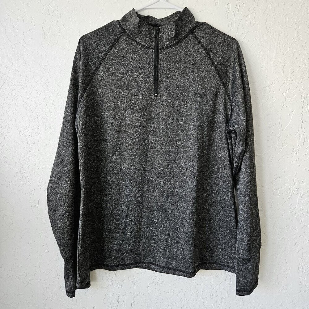 ELESOL womens black 1/4 Zip long sleeve shirt SZ XL NWT workout Athleisure
